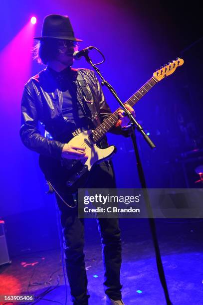 Lucas Crowther of The Rifles performs on stage at O2 Shepherd's Bush Empire on March 17, 2013 in London, England.