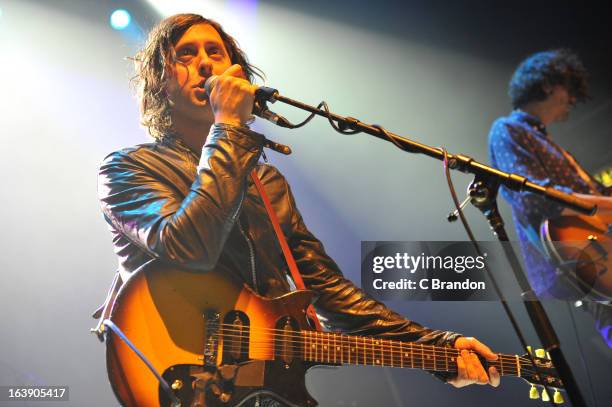 Carl Barat performs on stage at O2 Shepherd's Bush Empire on March 17, 2013 in London, England.