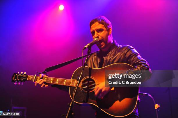 Joel Stoker of The Rifles performs on stage at O2 Shepherd's Bush Empire on March 17, 2013 in London, England.