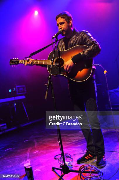 Joel Stoker of The Rifles performs on stage at O2 Shepherd's Bush Empire on March 17, 2013 in London, England.