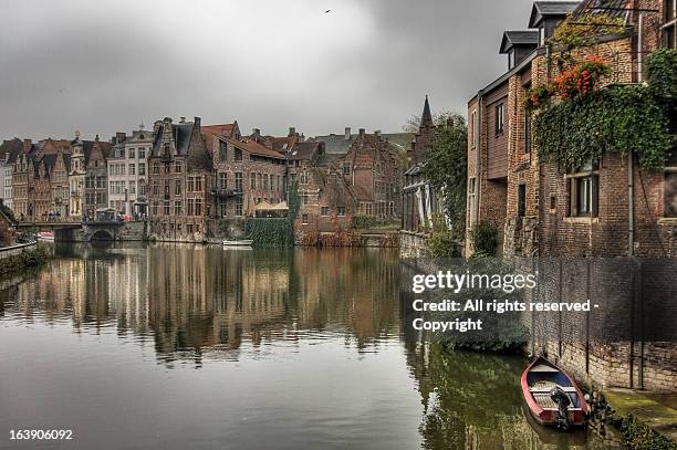 canal ghent - ghent belgium stock pictures, royalty-free photos & images