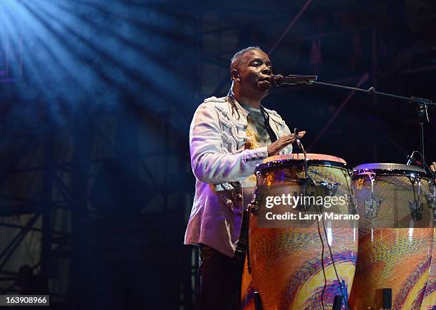Philip Bailey of Earth, Wind & Fire performs at the 8th Annual Jazz in the Gardens Day 2 at Sun Life Stadium presented by the City of Miami Gardens...