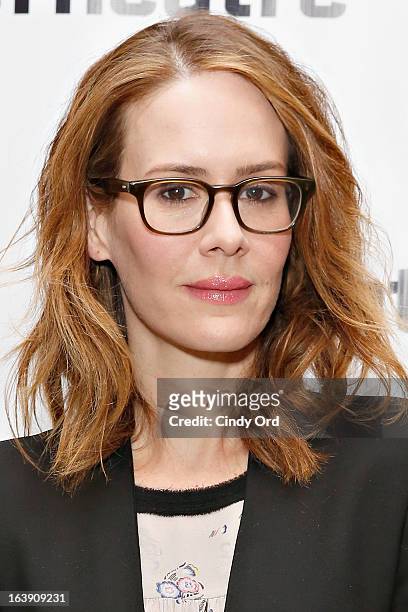 Actress Sarah Paulson attends "The Mound Builders" Opening Night Party at Signature Theatre Company's The Pershing Square Signature Center on March...