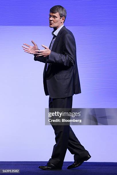 Thorsten Heins, chief executive officer of BlackBerry, speaks during the launch of the BlackBerry Z10 smartphone in Sydney, Australia, on Monday,...