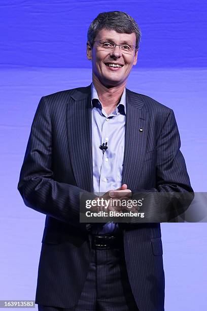 Thorsten Heins, chief executive officer of BlackBerry, speaks during the launch of the BlackBerry Z10 smartphone in Sydney, Australia, on Monday,...