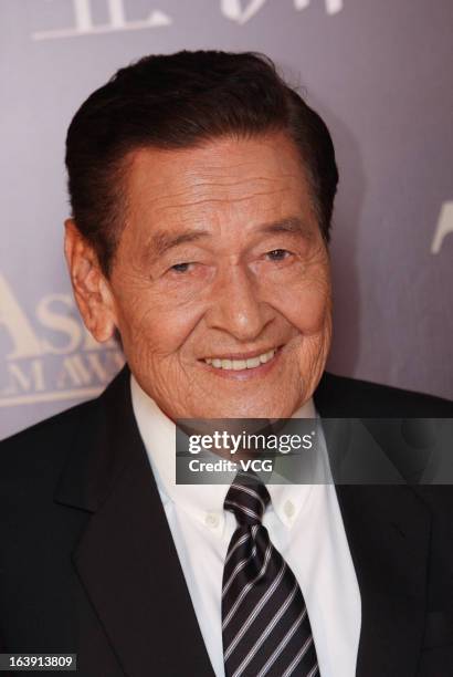 Filipino film actor Eddie Garcia attends a press conference before the 7th Asian Film Awards on March 17, 2013 in Hong Kong, Hong Kong.