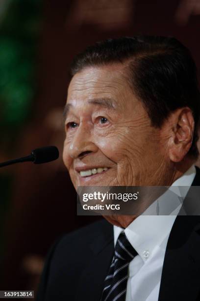 Filipino film actor Eddie Garcia attends a press conference before the 7th Asian Film Awards on March 17, 2013 in Hong Kong, Hong Kong.