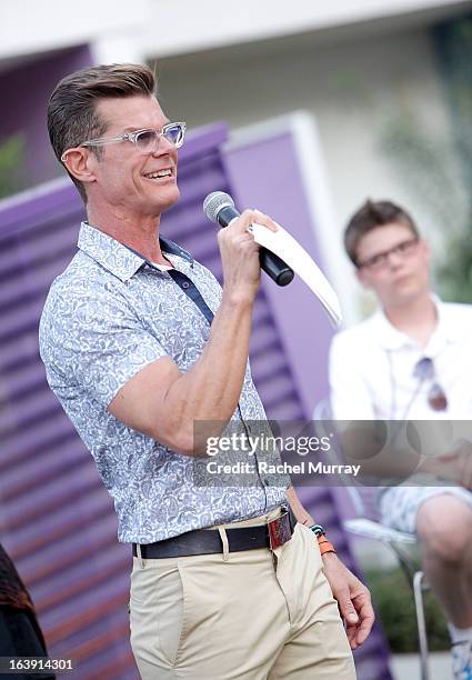 Renowned Beverly Hills hairstylist Lenny Strand speaks during the Anti Bullying Discussion at the Bash To Banish Bullying Benefiting It Gets Better,...