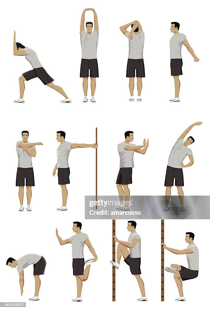 Workout Routine Graphics Stretching Routine High-Res Vector Graphic - Getty Images
