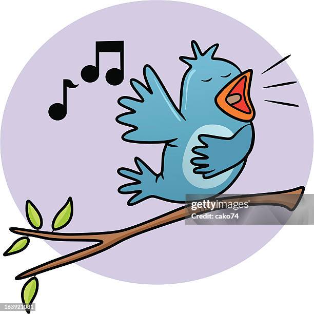 blue bird - birdsong stock illustrations