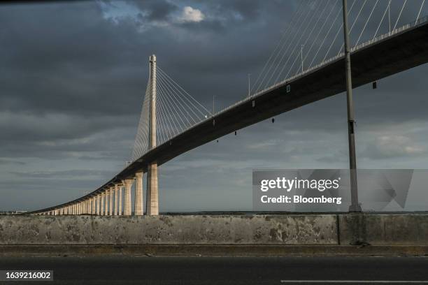 The Cebu Cordova Link Expressway in Cebu City, the Philippines, on Thursday, Aug. 31, 2023. The Philippines is scheduled to release its latest...