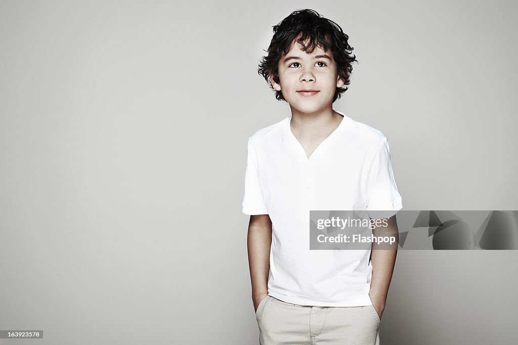 Studio portrait of boy