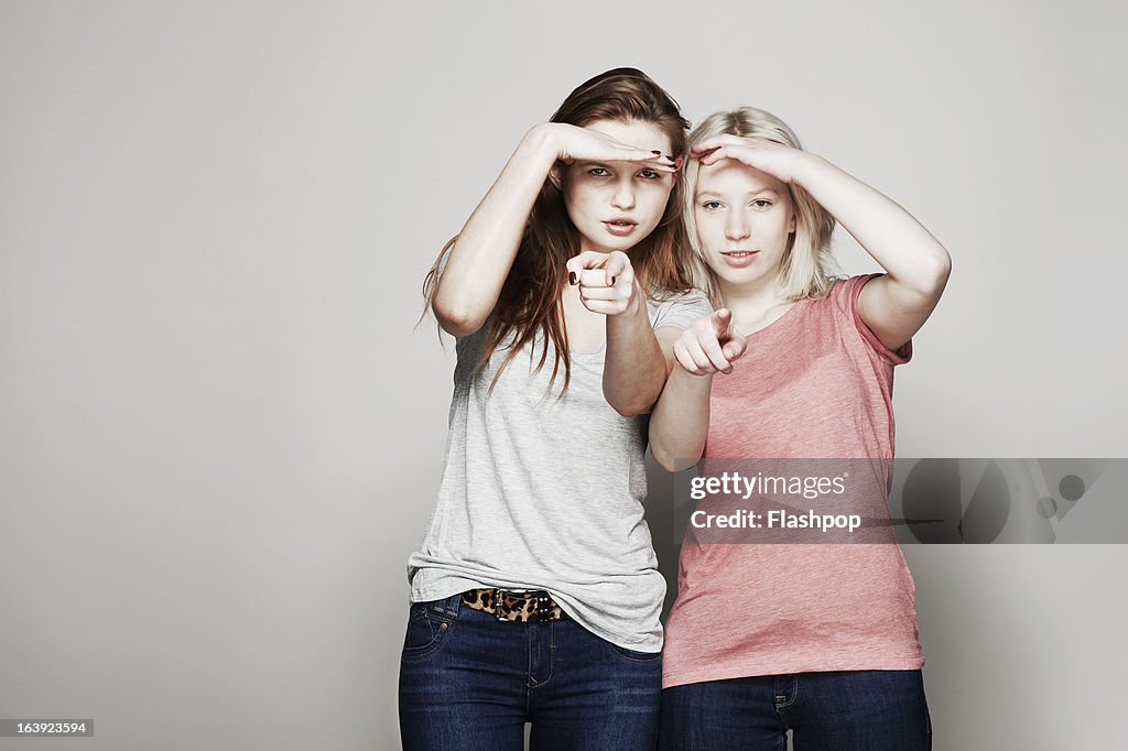 Studio portrait of two women who are best friends