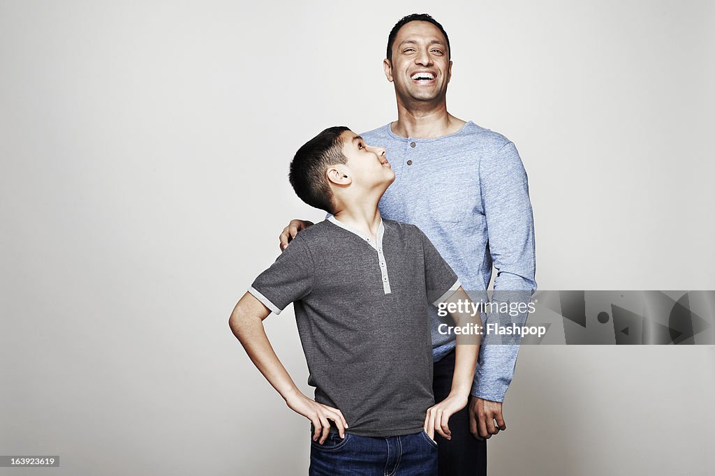 Portrait of father and son