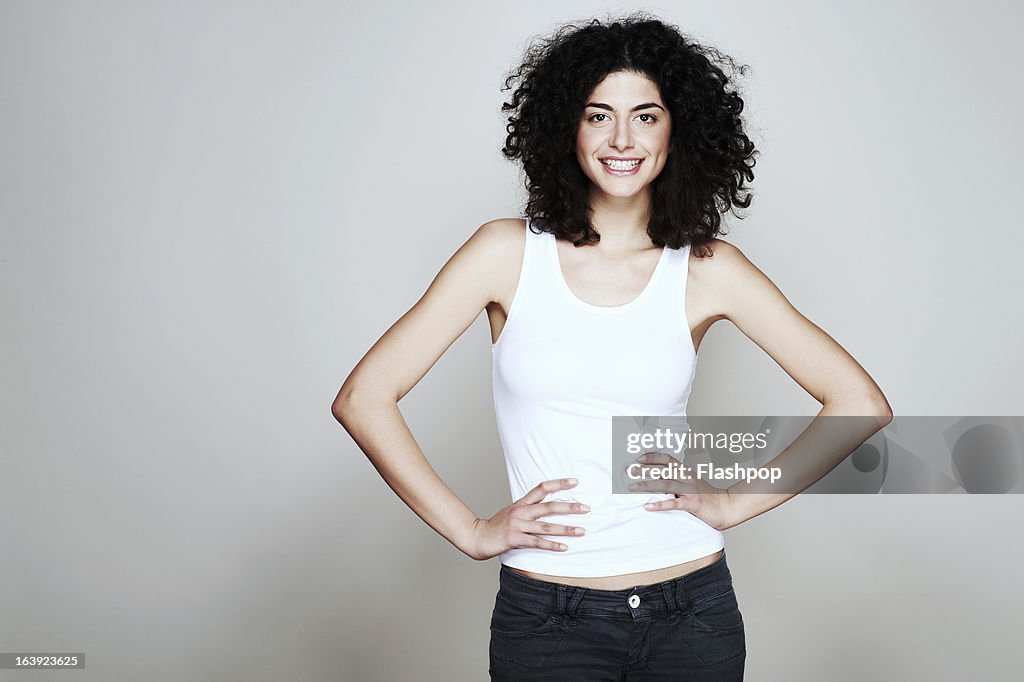 Studio portrait of woman