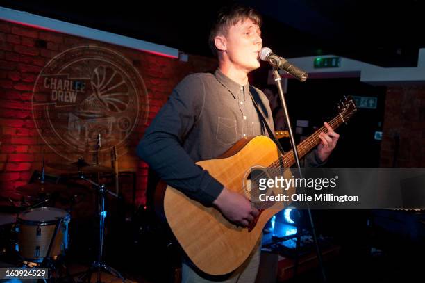 Charlee Drew: performs a one off hometown show showcaseing material from his next EP on stage at The Crumblin' Cookie on March 2, 2013 in Leicester,...