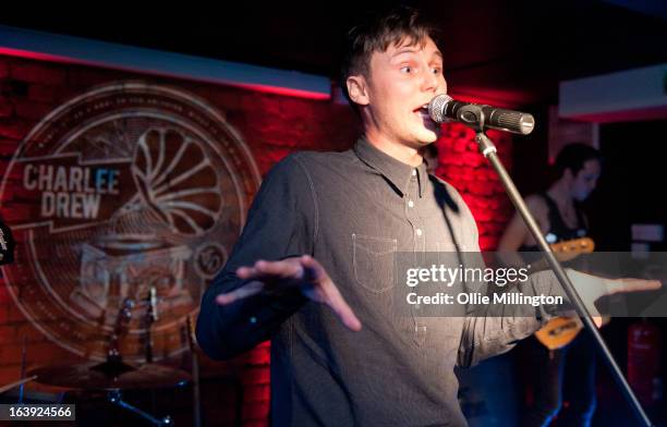 Charlee Drew: performs a one off hometown show showcaseing material from his next EP on stage at The Crumblin' Cookie on March 2, 2013 in Leicester,...