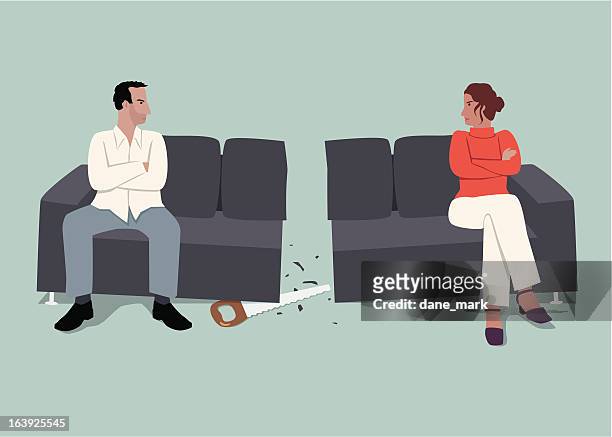 relationships - divorce couple stock illustrations