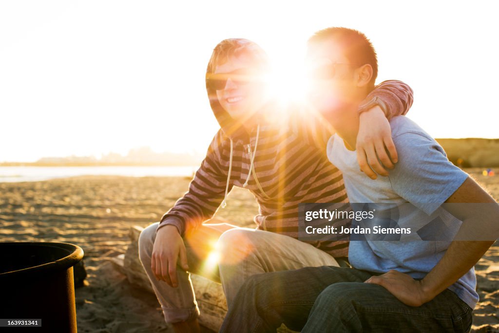 Two men enjoying a day at the beach.