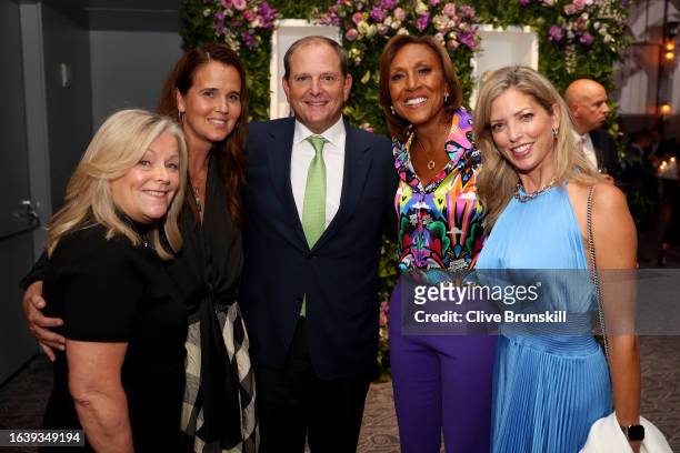 Stacey Allaster, Mary Joe Fernandez, Tony Godsick, Robin Roberts attend the WTA 50th Anniversary Gala at The Ziegfeld Ballroom on August 25, 2023 in...