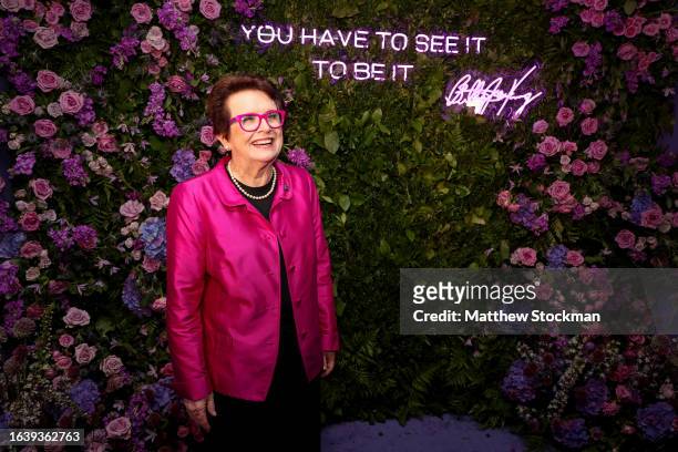 Billie Jean King attends the WTA 50th Anniversary Gala at The Ziegfeld Ballroom on August 25, 2023 in New York City.