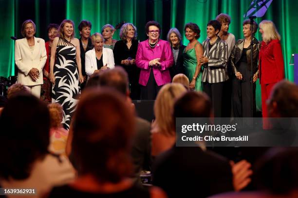 Ingrid Löfdahl Bentzer, Kerry Melville‐Reid, Trish Bostrom, Peggy Michel, Rosie Casals, Janet Newberry, Cynthia Doerner, Billie Jean King, Laura...