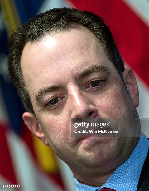 Republican National Committee Chairman Reince Priebus speaks at the National Press Club March 18, 2013 in Washington, DC. During his remarks on a...