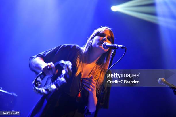 Beck Wood of Coves performs on stage at O2 Shepherd's Bush Empire on March 17, 2013 in London, England.