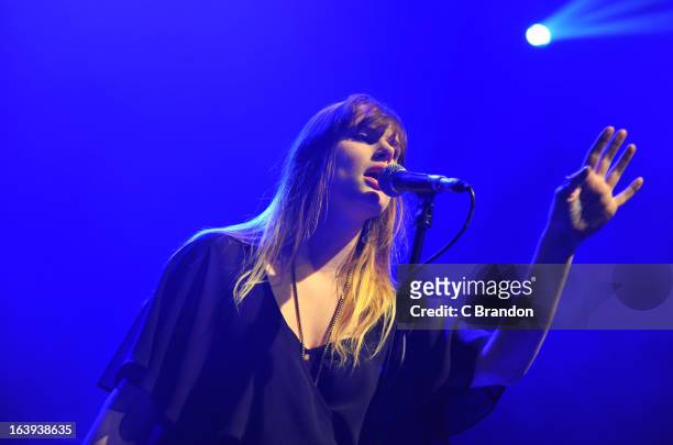 Beck Wood of Coves performs on stage at O2 Shepherd's Bush Empire on March 17, 2013 in London, England.