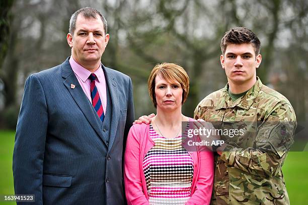 The family of British soldier Lance Corporal James Ashworth, mother Kerry Ashworth , father former Grenadeer Guardsman Duane Ashworth and brother and...