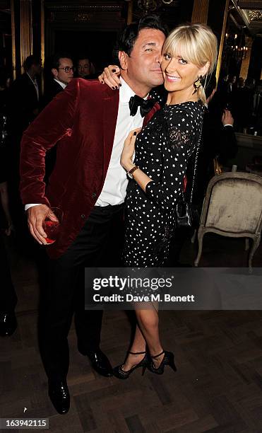Giorgio Veroni and Lady Emily Compton attend a party celebrating Patrick Cox's 50th Birthday party at Cafe Royal on March 15, 2013 in London, England.