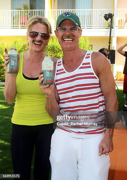 Renowned Beverly Hills hairstylist Lenny Strand and Hope Brooks attend a morning self-defense and exercise class during the Bash To Banish Bullying...