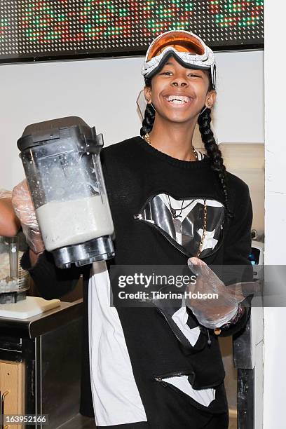 Ray Ray of Mindless Behavior launches their signature milkshake at Millions of Milkshakes on March 16, 2013 in West Hollywood, California.