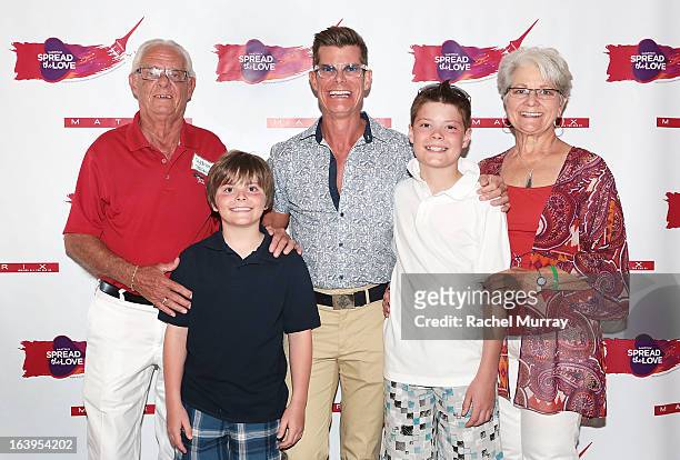 Sid Strand, Eli Scofield, Renowned Beverly Hills hairstylist Lenny Strand, Riley Scofield, and Bonnie Strand attend the Bash To Banish Bullying...