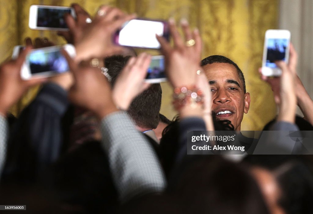 Obama Speaks At  Women's History Month Reception At White House