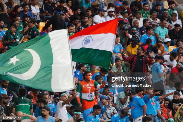 India and Pakistan fans during the Asia Cup Group A match between India and Pakistan at Pallekele International Cricket Stadium on September 2, 2023...