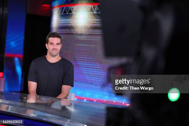 Billy McFarland visits "JesseWatters Primetime" at Fox News Studios on August 25, 2023 in New York City.