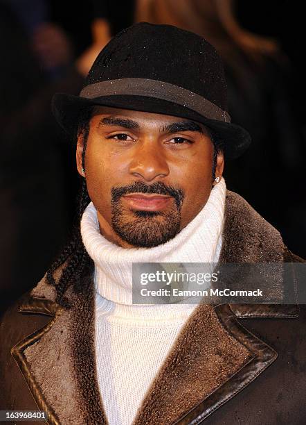 David Haye attends the UK premiere of "G.I. Joe: Retaliation" at Empire Leicester Square on March 18, 2013 in London, England.