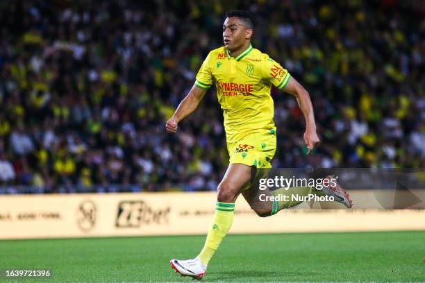 Mostafa Mohamed of FC Nantes during the Ligue 1 Uber Eats match between FC Nantes and Olympique de Marseille - Ligue 1 Uber Eats at Stade de la...