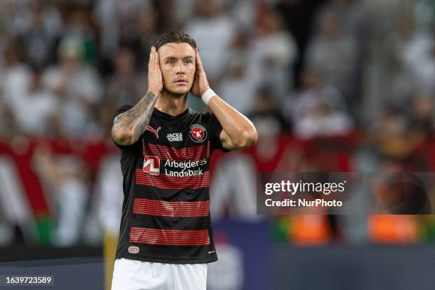 Kristoffer Olsson during Legia Warsaw vs FC Midtjylland, UEFA Europa Conference League play-offs match in Warsaw, Poland on August 31, 2023.