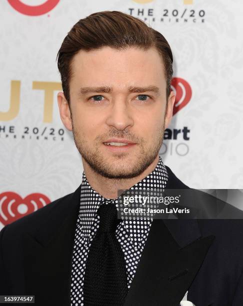 Justin Timberlake attends the "20/20" album release party at El Rey Theatre on March 18, 2013 in Los Angeles, California.