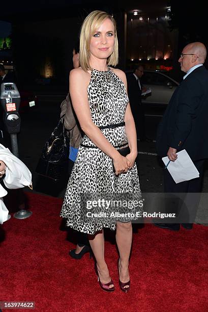 Actress Radha Mitchell arrives at the premiere of FilmDistrict's "Olympus Has Fallen" at ArcLight Cinemas Cinerama Dome on March 18, 2013 in...