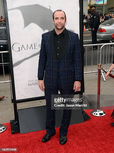 Actor Rory McCann arrives at the premiere of HBO's "Game Of Thrones" Season 3 at TCL Chinese Theatre on March 18, 2013 in Hollywood, California.