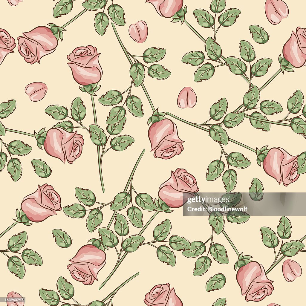 Repeating Longstem Rose Pattern High-Res Vector Graphic - Getty Images