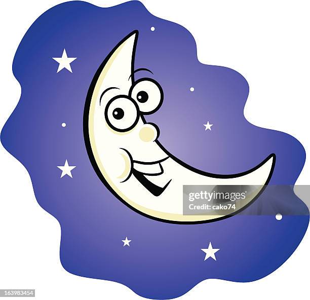 cartoon moon - half moon stock illustrations