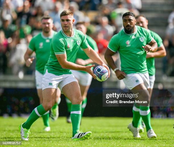 Tours , France - 2 September 2023; Jack Crowley during an Ireland rugby open training session at Stade Vallée du Cher in Tours, France.