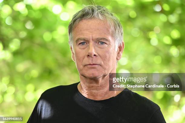 Franck Dubosc attends the "Nouveau depart" Photocall during Day Five of the 16th Angouleme French-Speaking Film Festival on August 26, 2023 in...