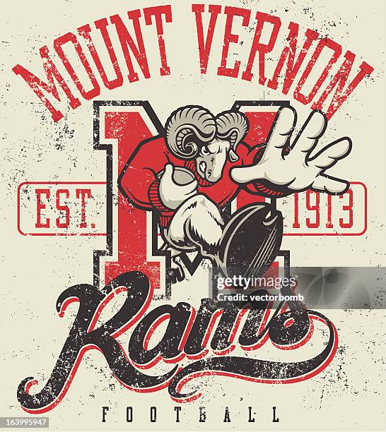 vintage-ram cartoon maskottchen design - widder stock-grafiken, -clipart, -cartoons und -symbole