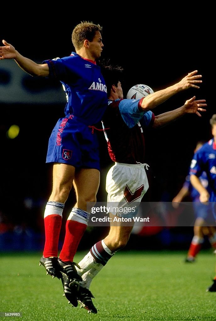 Jakob Kjeldbjerg of Chelsea and Trevor Morley of West Ham United