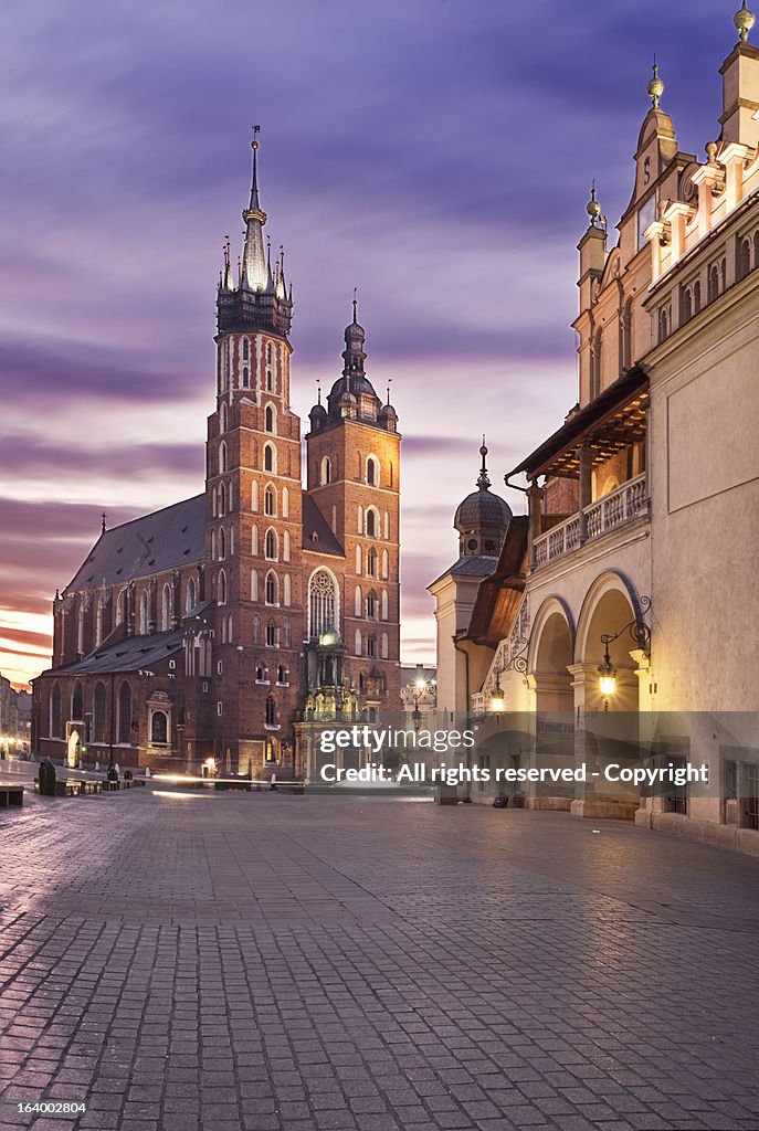 Sunrise at Rynek Glówny.Kraków